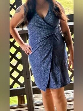 Serra Metallic Midi Dress Large